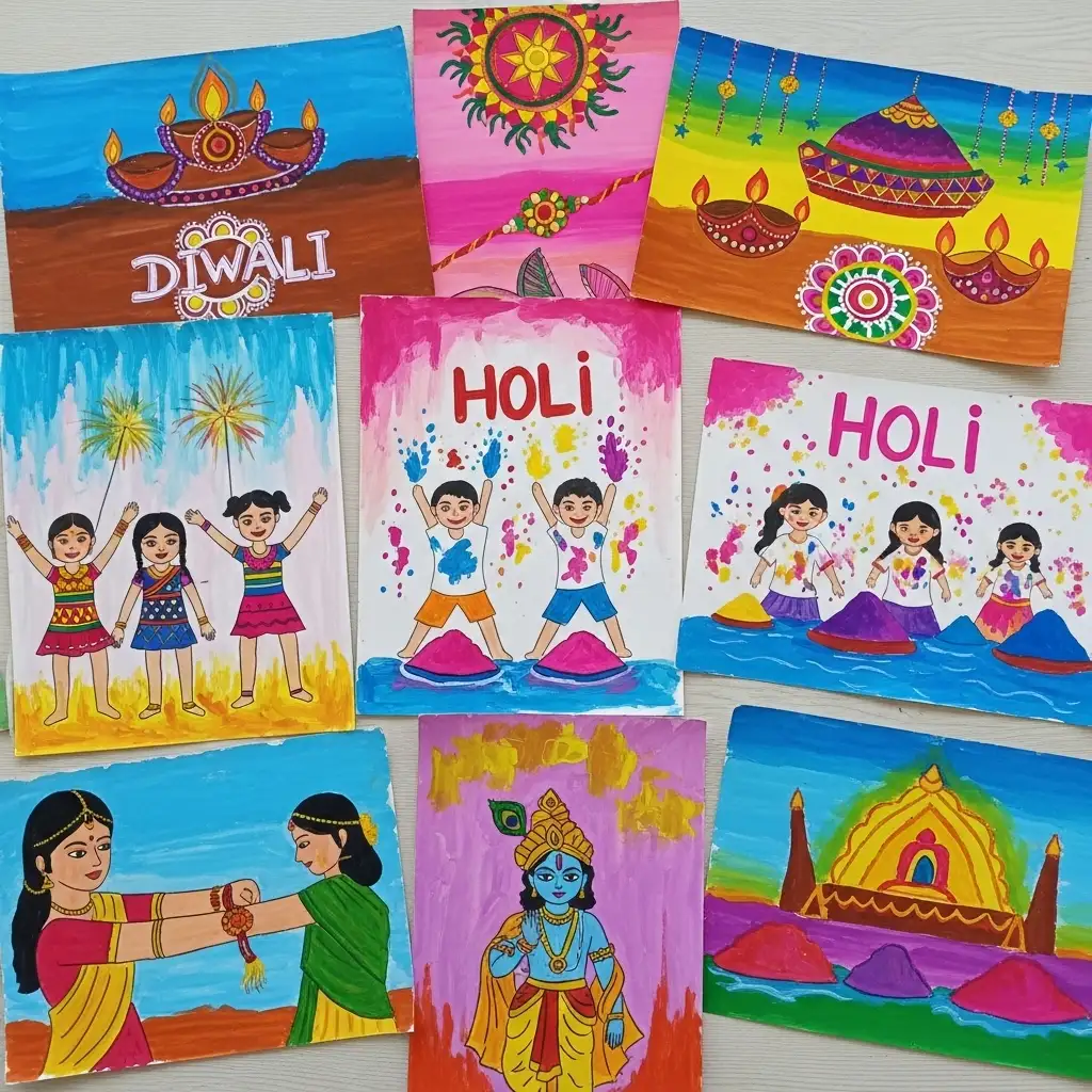 दिवाली,होली और फेस्टिवल पेंटिंग आइडियास