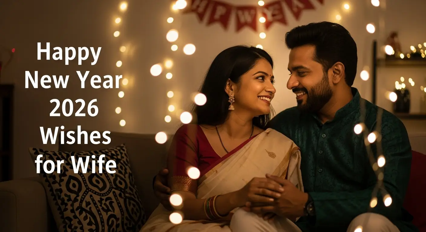 Happy New Year 2026 Wishes for Wife in Hindi with Images
