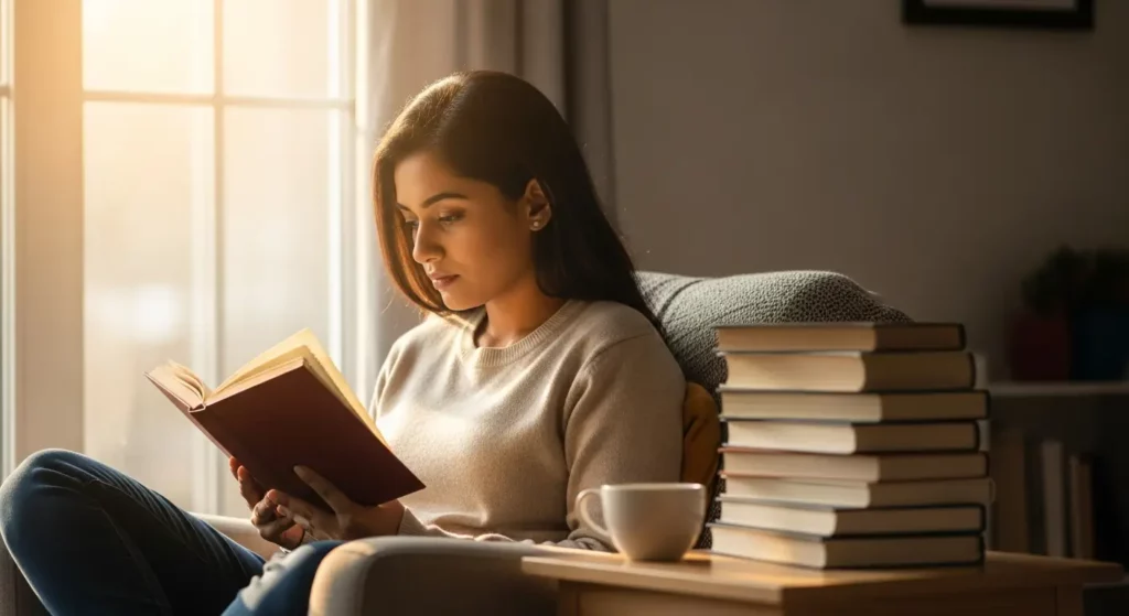 person reading a book