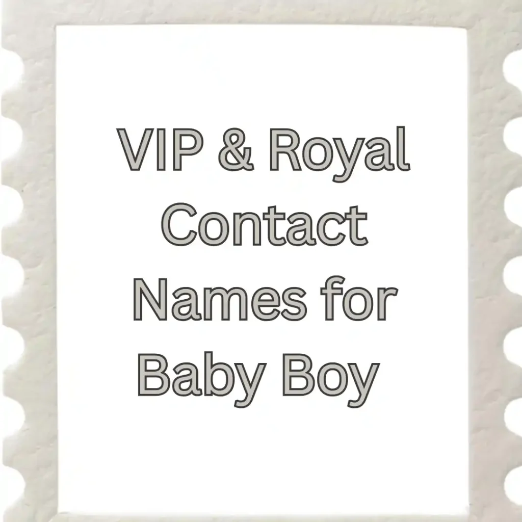 VIP & Royal Contact Names for Baby Boy 