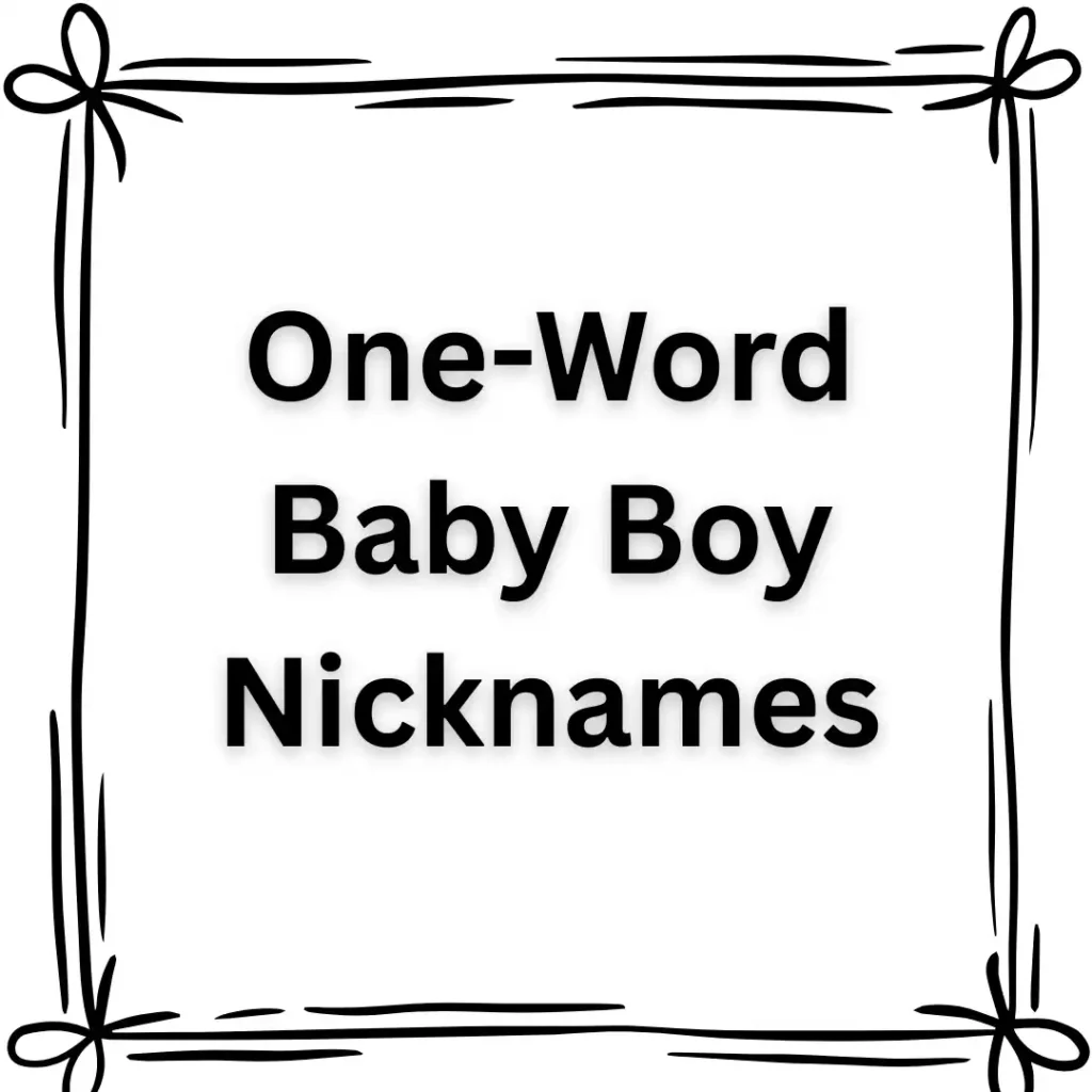  One-Word Baby Boy Nicknames