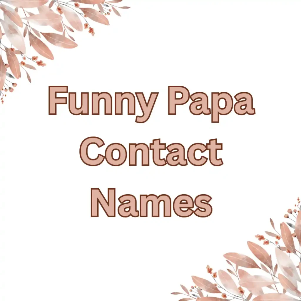 Funny Papa Contact Names