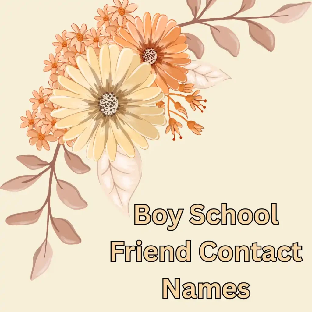 Boy School Friend Contact Names