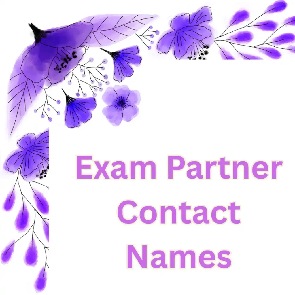 Exam Partner Contact Names