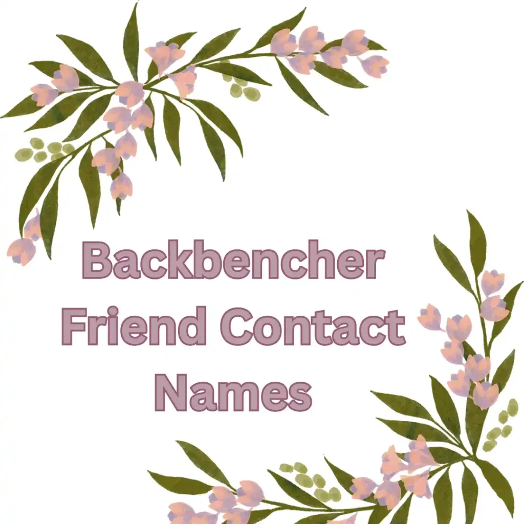 Backbencher Friend Contact Names