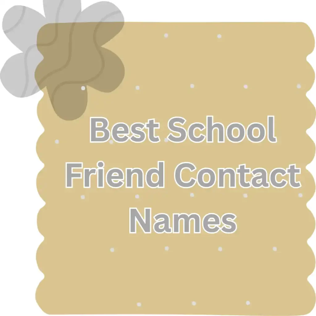 Best School Friend Contact Names