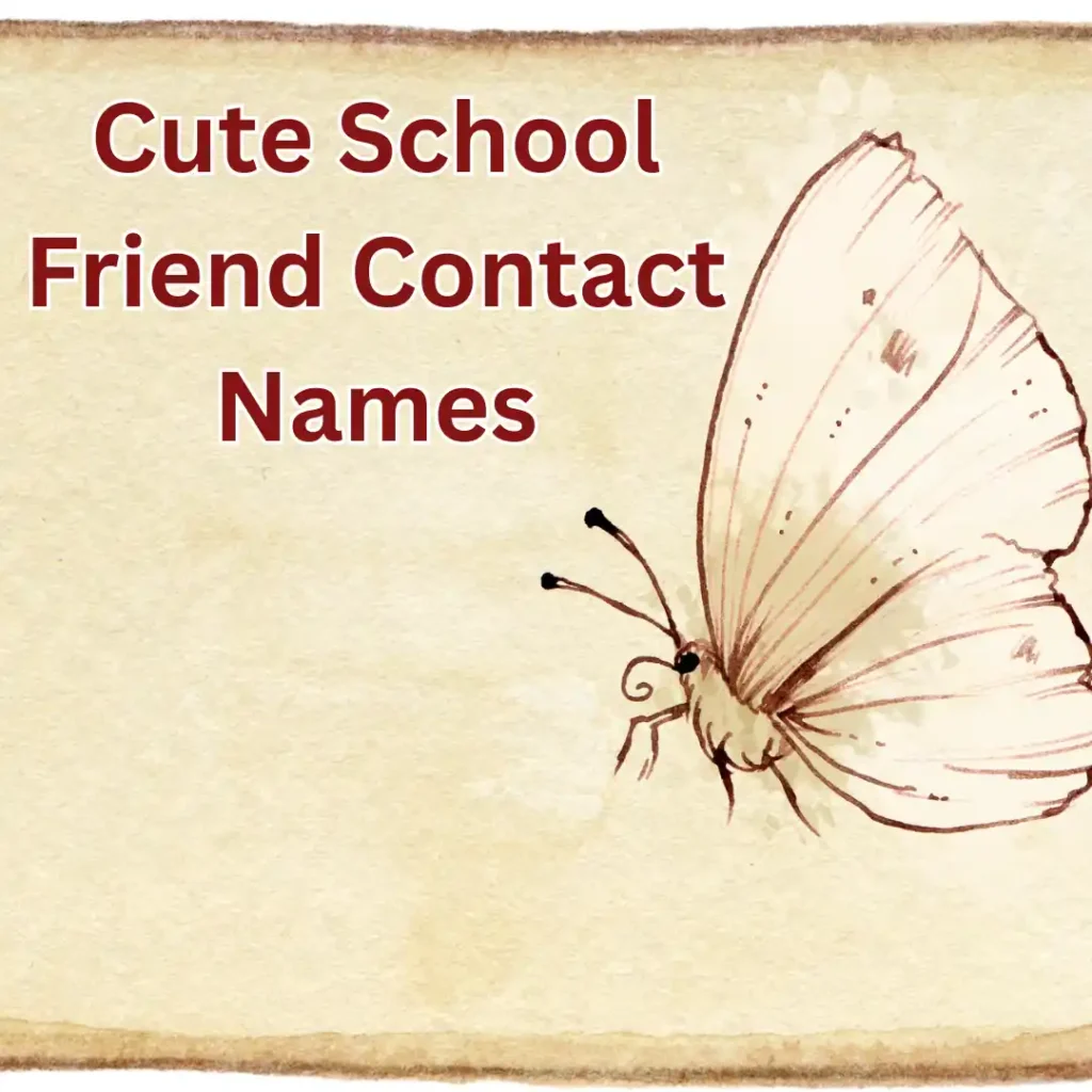 Cute School Friend Contact Names