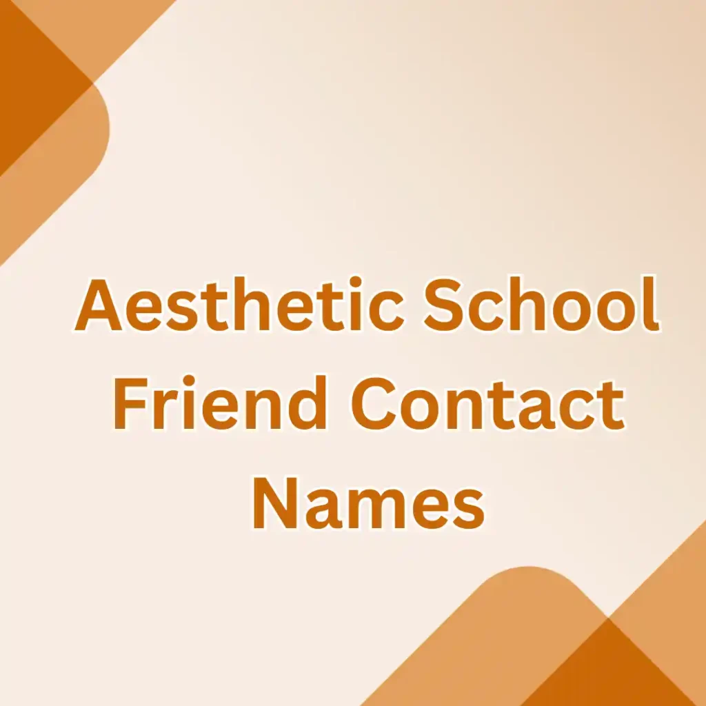 Aesthetic School Friend Contact Names