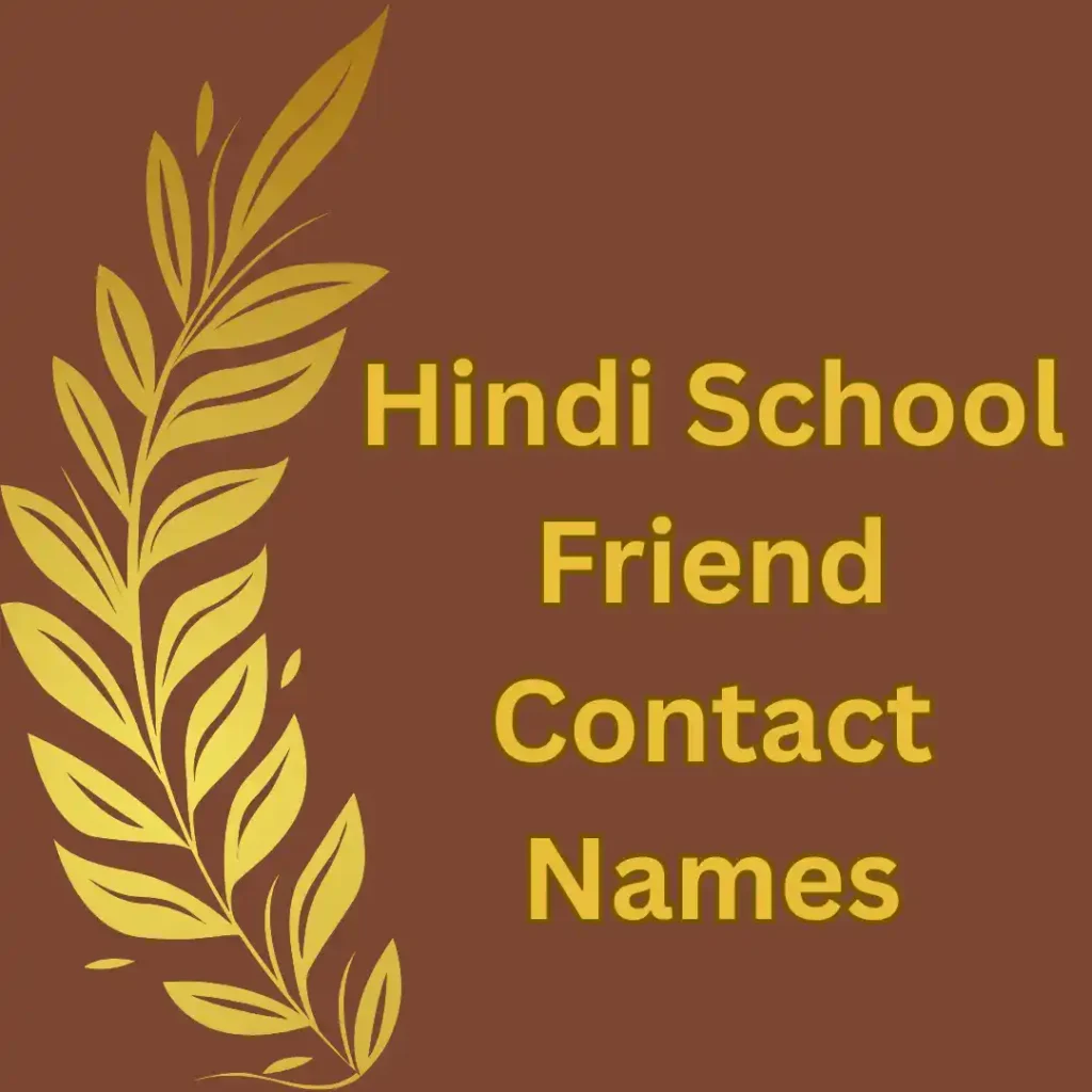 Hindi School Friend Contact Names