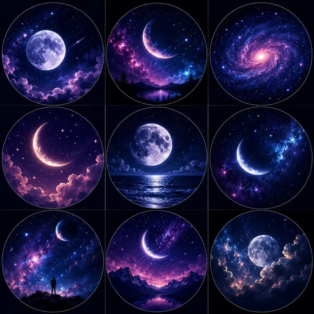 Galaxy & Moon Contact Photos