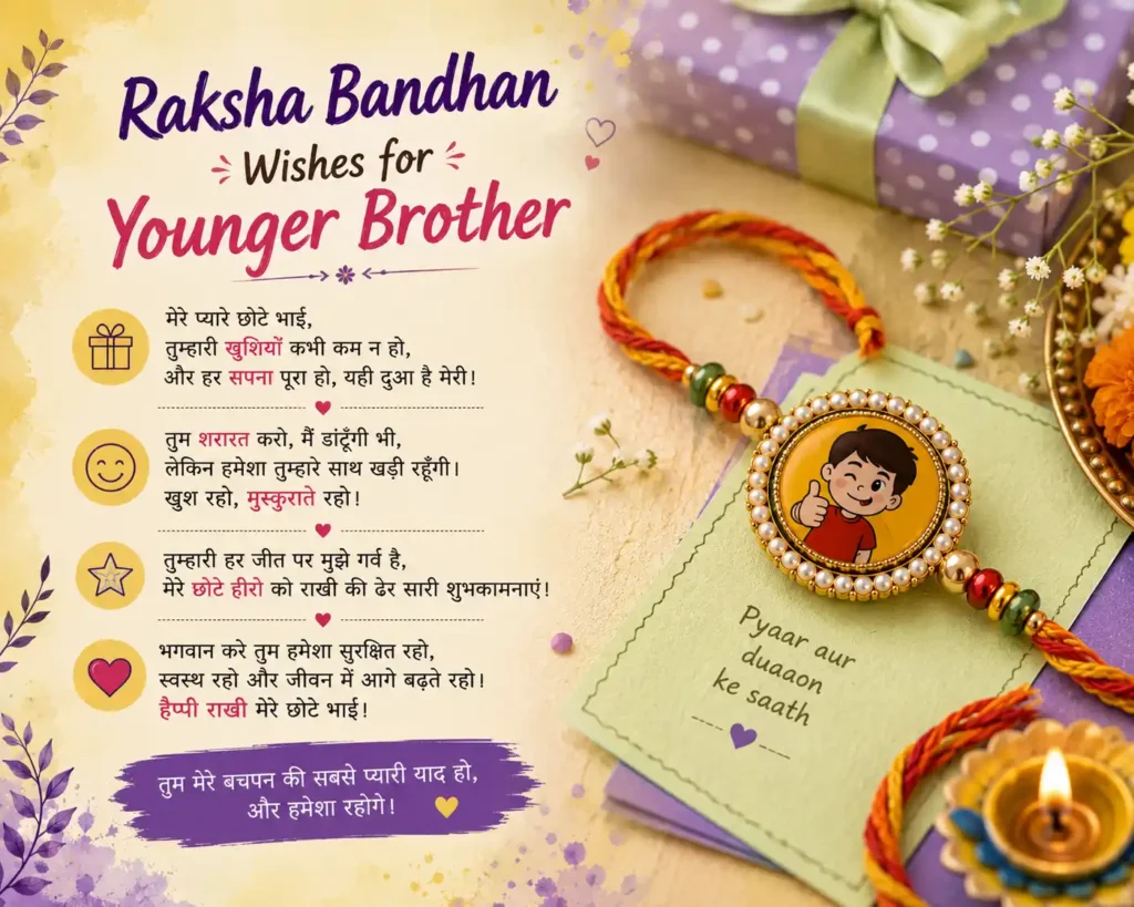 Raksha Bandhan Wishes for Younger Brother