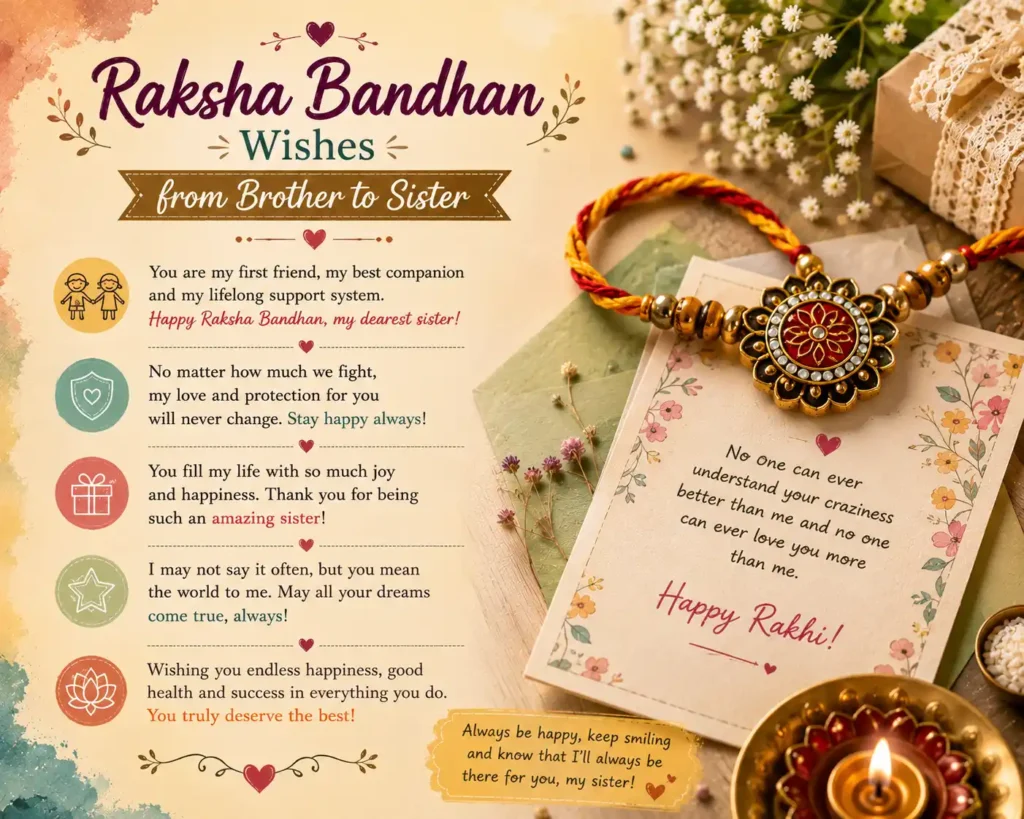 Raksha Bandhan Wishes from Brother to Sister