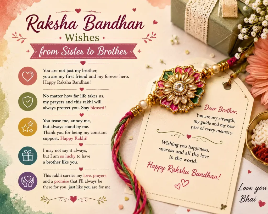 Raksha Bandhan Wishes from Sister to Brother